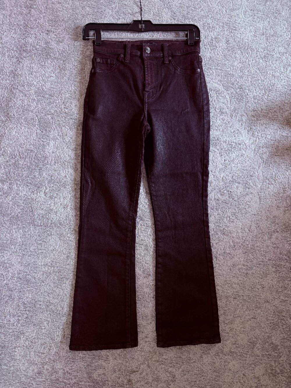 7 for All Mankind boot cut coated jeans